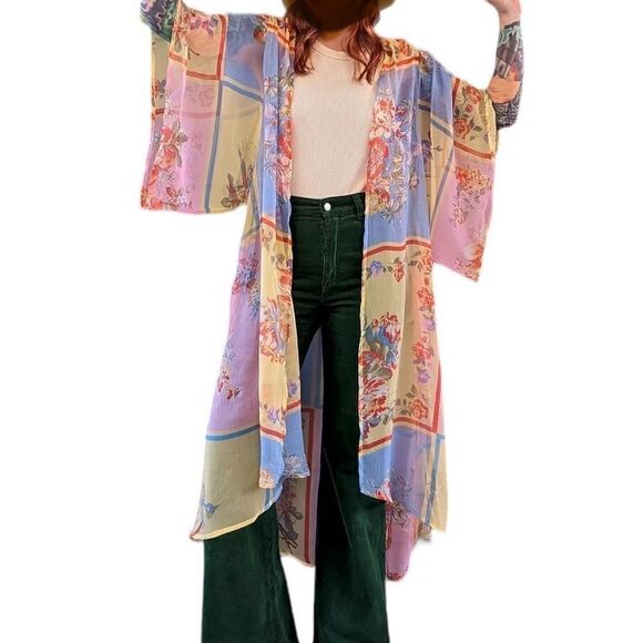 SUMMER BREEZE PASTEL KIMONO, M/L by BAND OF THE FREE - Picture 5 of 6